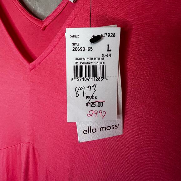 NWT Ella Moss Retro Maternity Blouse 3/4 Length Flutter Sleeve Bell Sleeve Large - Picture 10 of 11